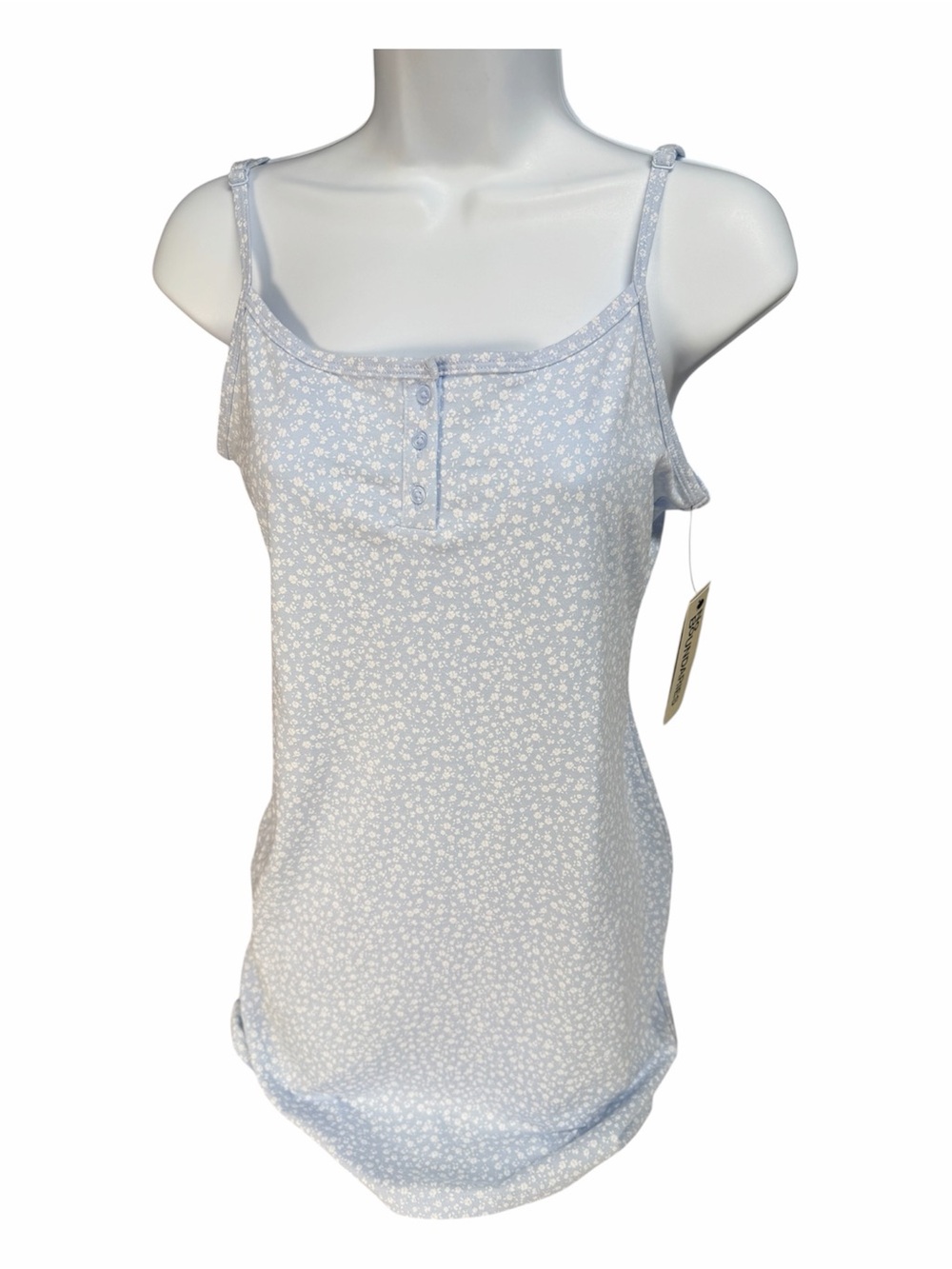 No Boundaries Light Blue Floral Cami Sleep Tank